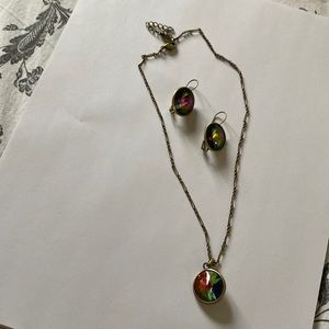 bronze color necklace and earring set